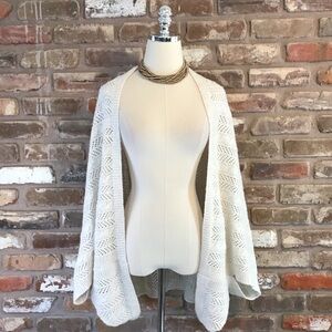 Laundry By Shelli Segal Cream Cable Knit Cocoon Shrug Sweater Onesize